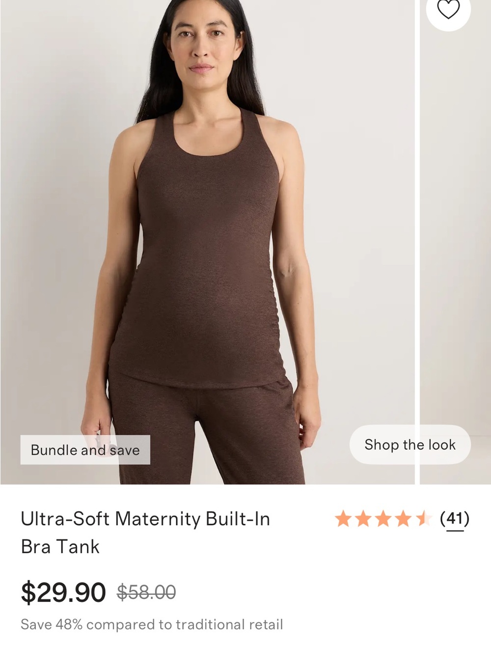 Quince Ultra-Soft Built-In Bra Tank — Brown
